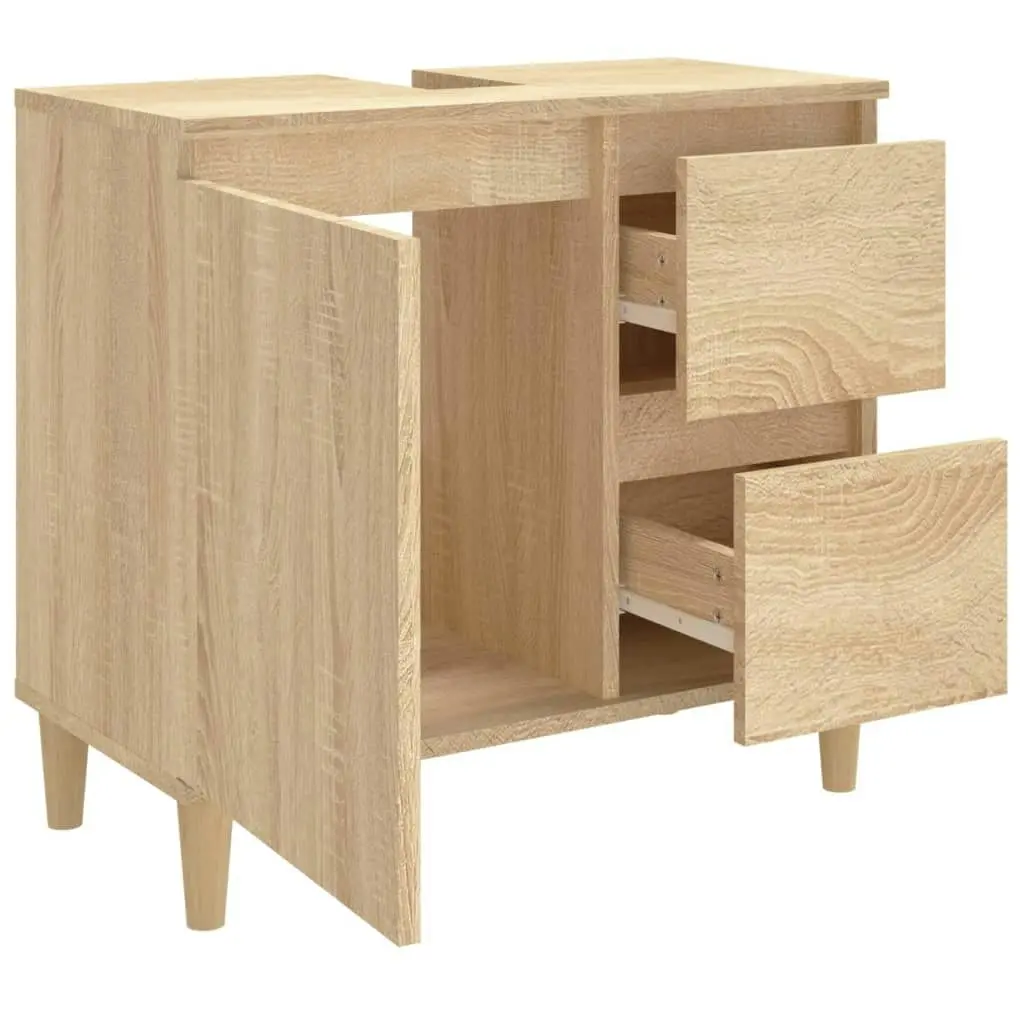 Bathroom Cabinet Sonoma Oak 65x33x60 cm Engineered Wood 819823