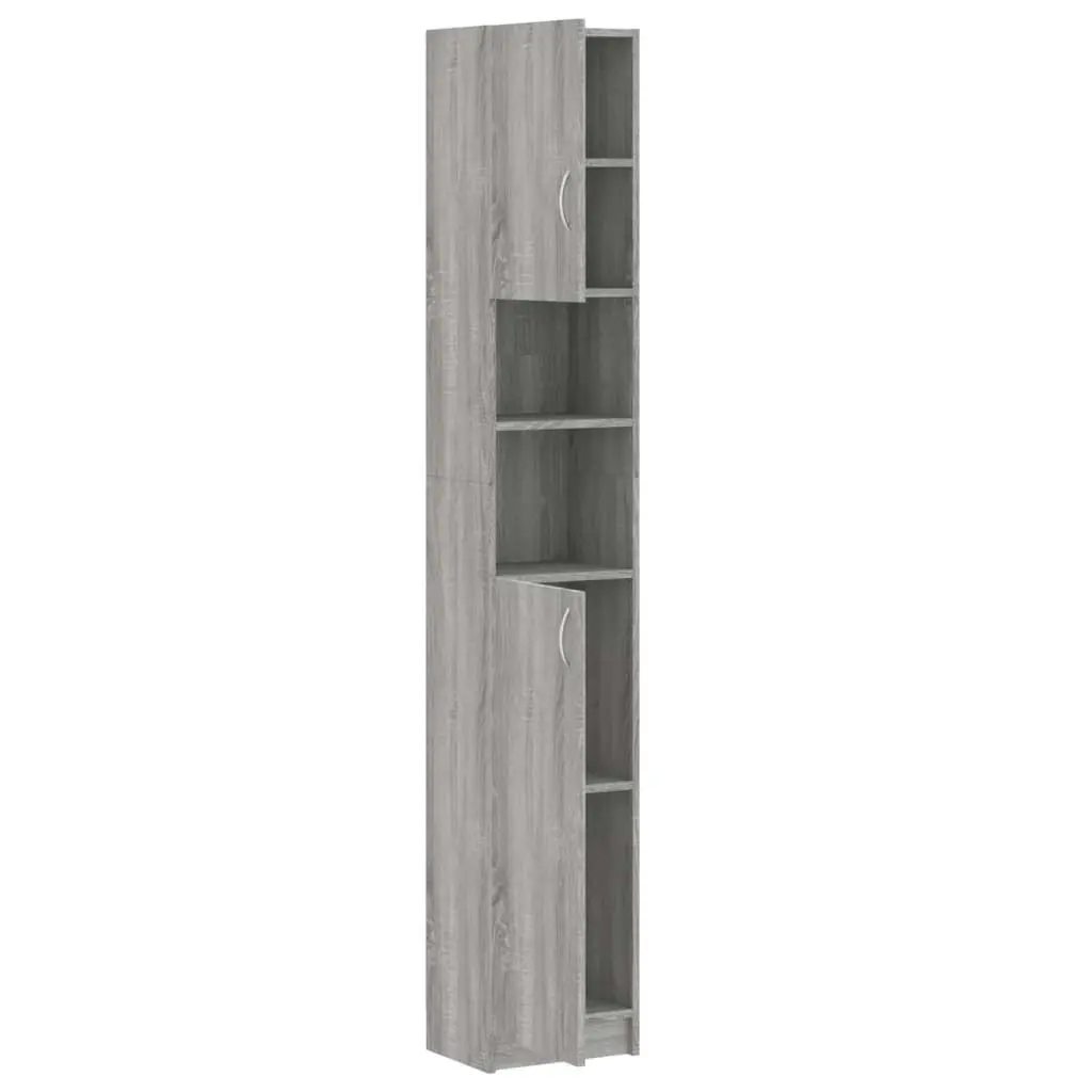 Bathroom Cabinet Grey Sonoma 32x25.5x190 cm Engineered Wood 815538