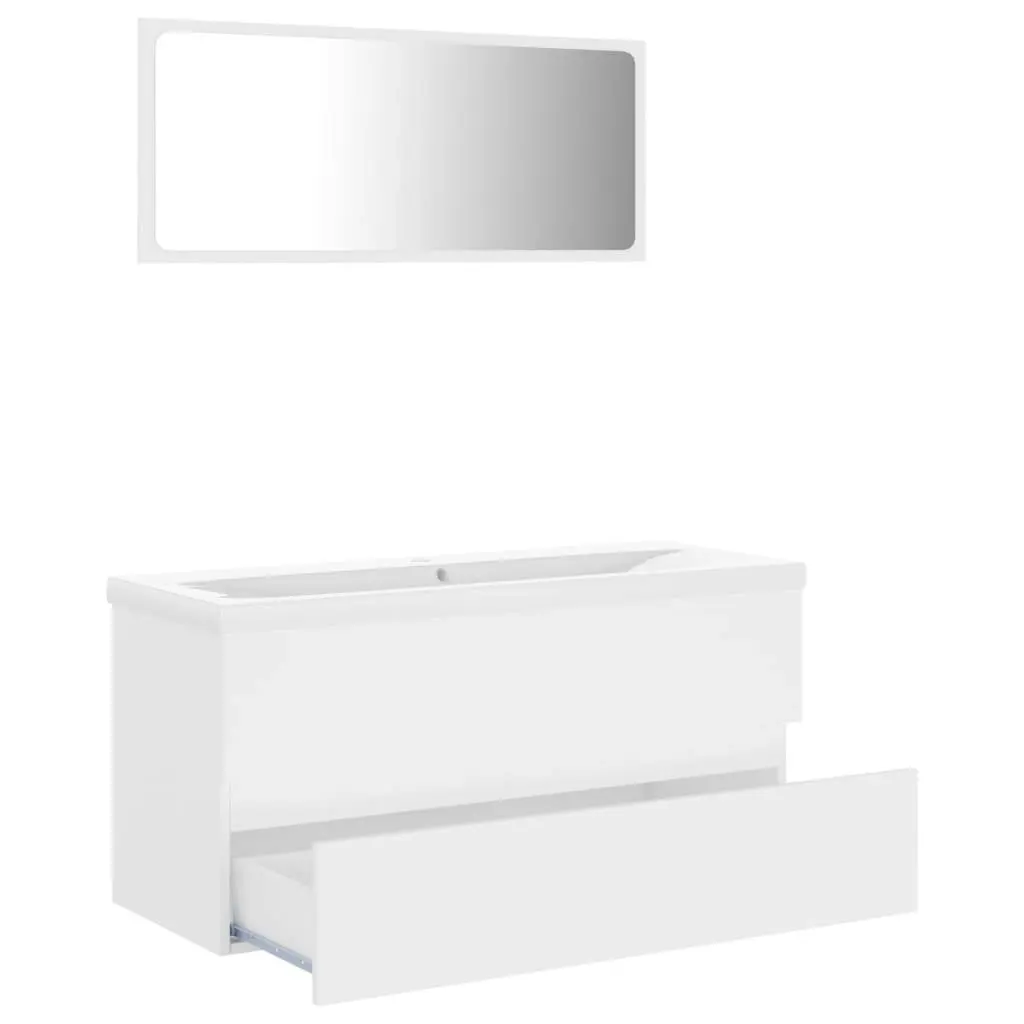 Bathroom Furniture Set White Engineered Wood 3071612