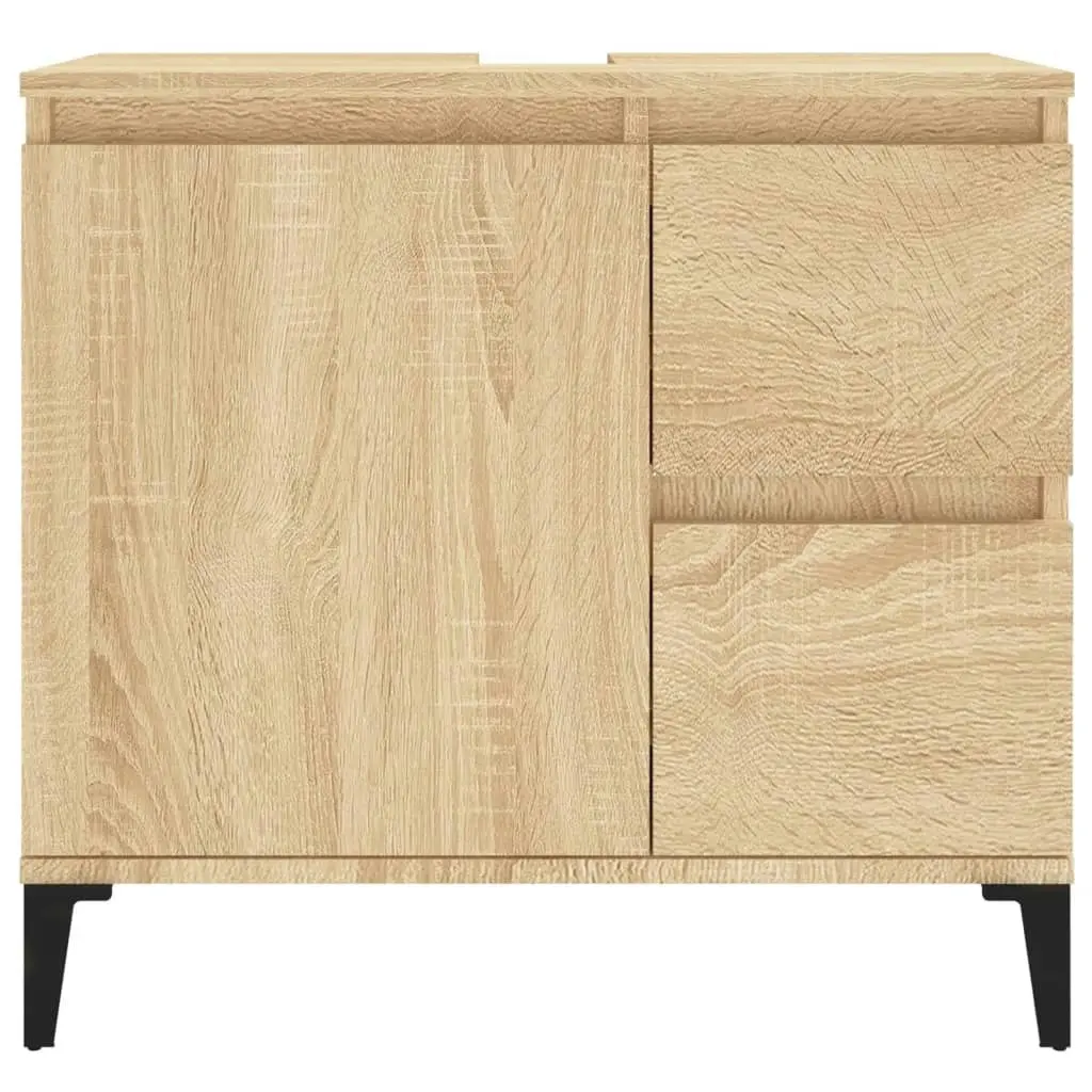 Bathroom Cabinet Sonoma Oak 65x33x60 cm Engineered Wood 819831