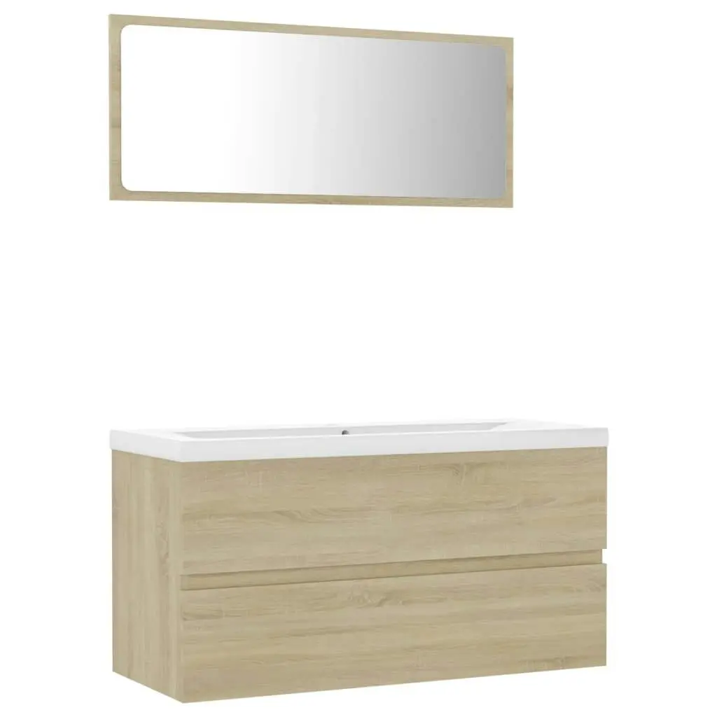 Bathroom Furniture Set Sonoma Oak Engineered Wood 3071606