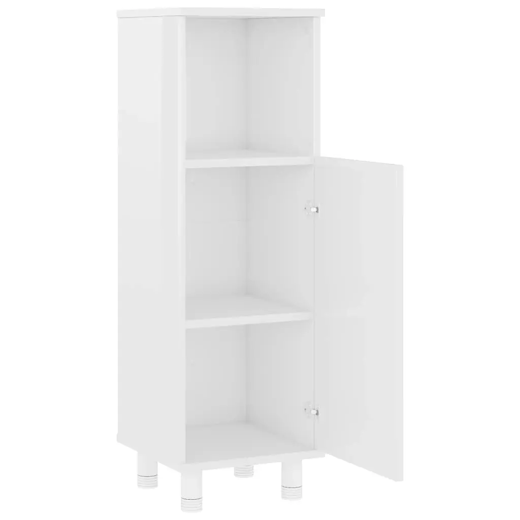 Bathroom Cabinet High Gloss White 30x30x95 cm Engineered Wood 802621