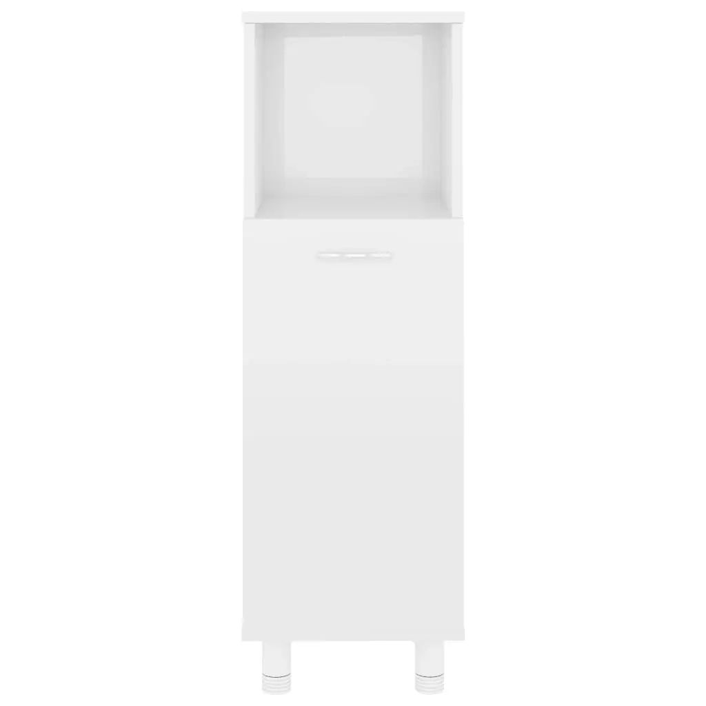 Bathroom Cabinet High Gloss White 30x30x95 cm Engineered Wood 802621