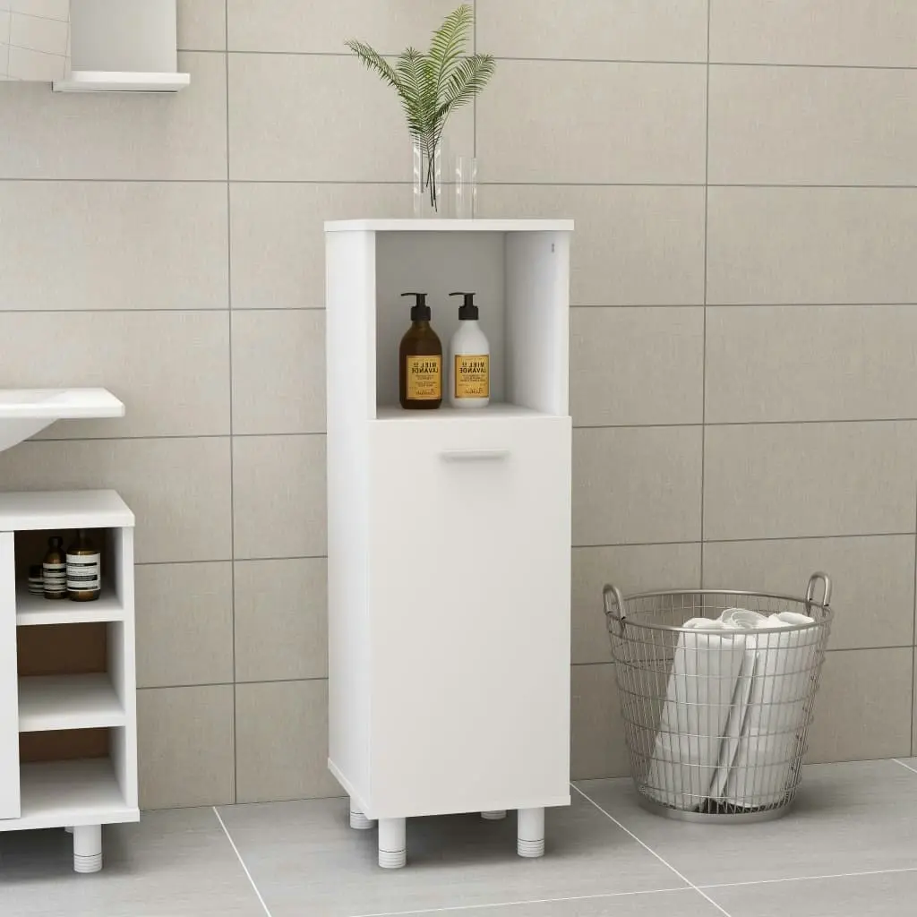 Bathroom Cabinet White 30x30x95 cm Engineered Wood 802615