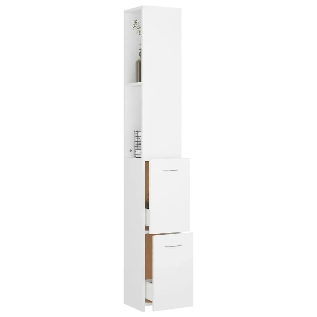 Bathroom Cabinet White 25x26.5x170 cm Engineered Wood 808431