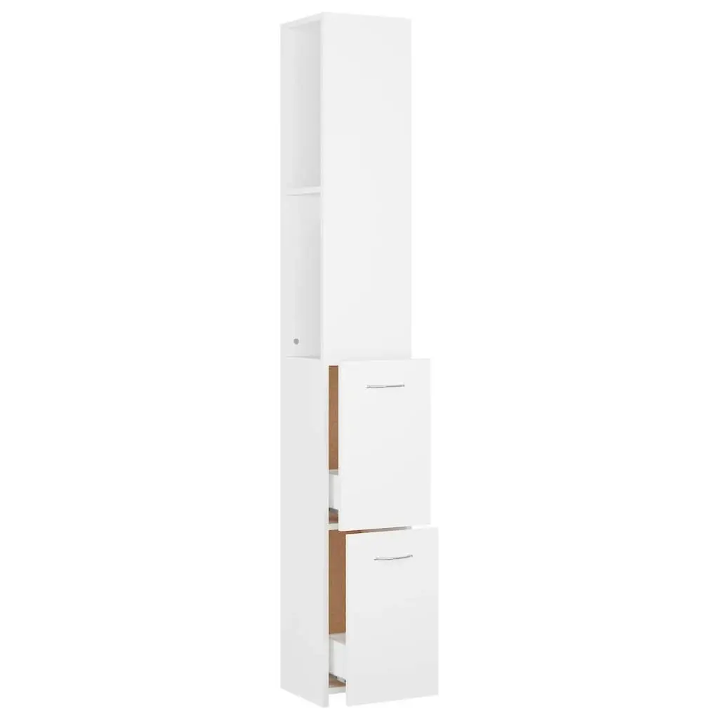 Bathroom Cabinet White 25x26.5x170 cm Engineered Wood 808431