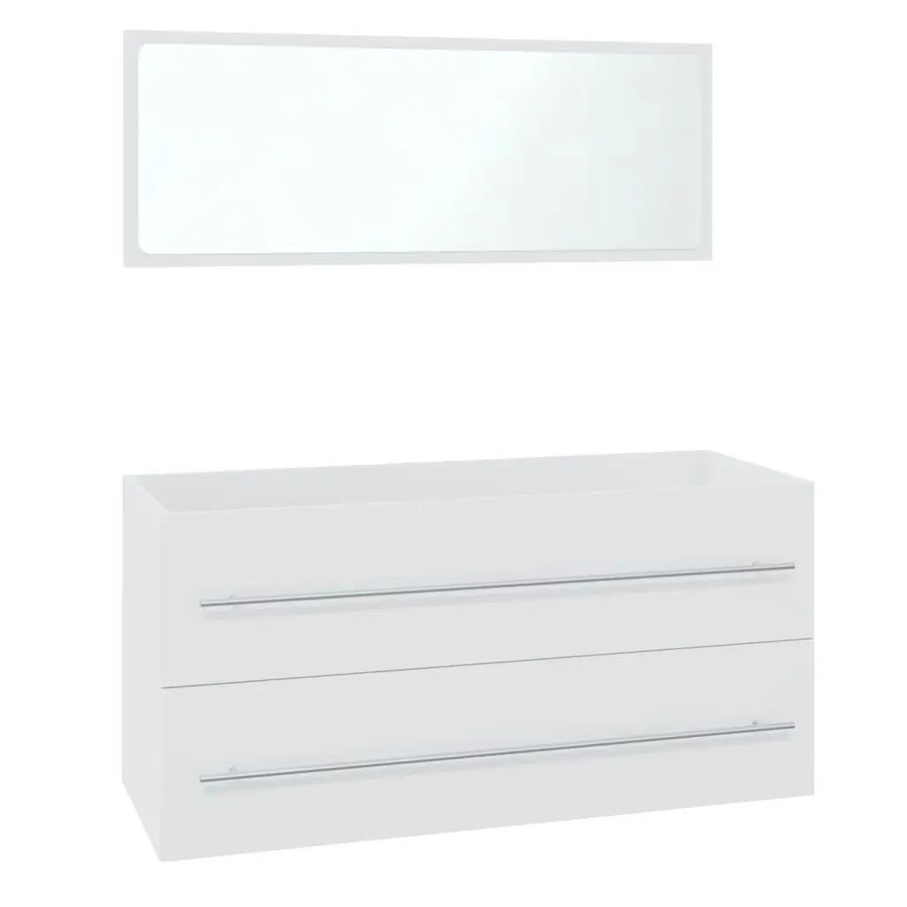 Bathroom Furniture Set White Engineered Wood 3152853