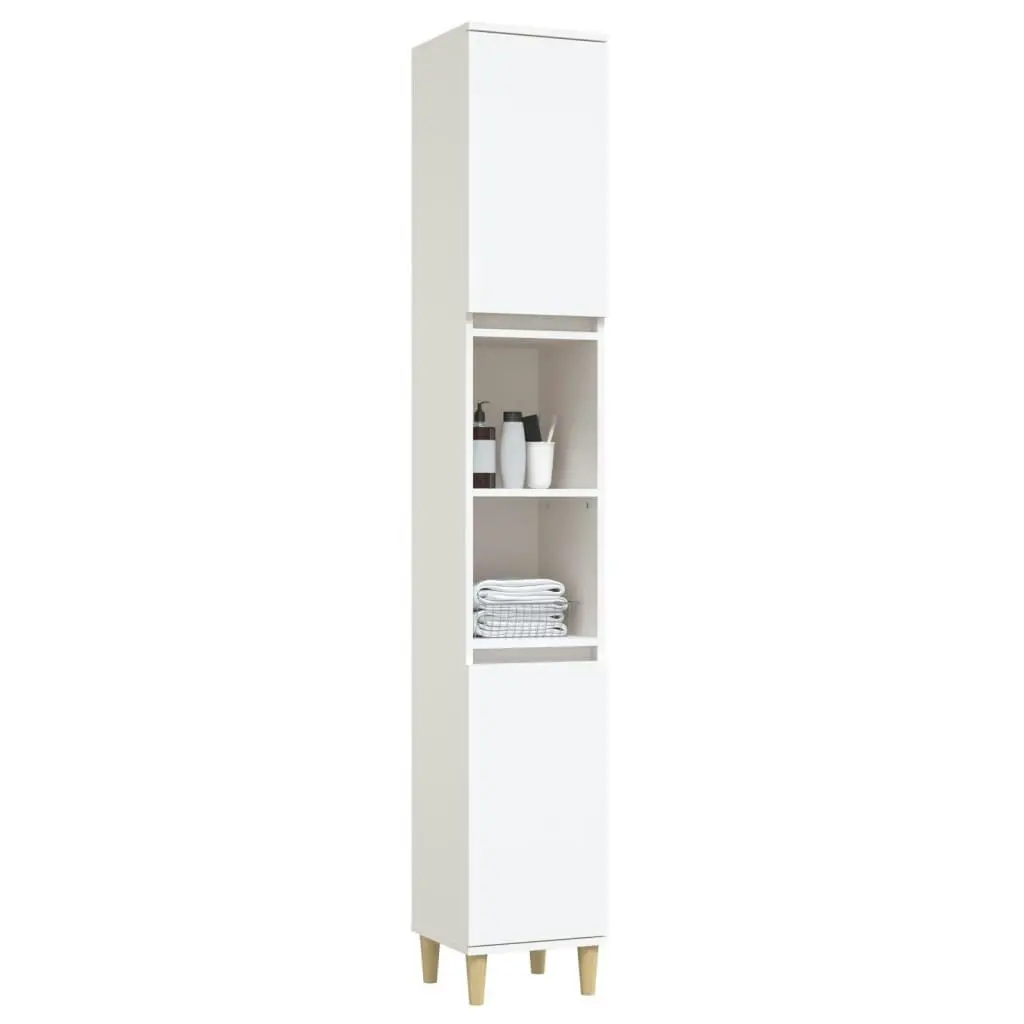 Bathroom Cabinet White 30x30x190 cm Engineered Wood 819788