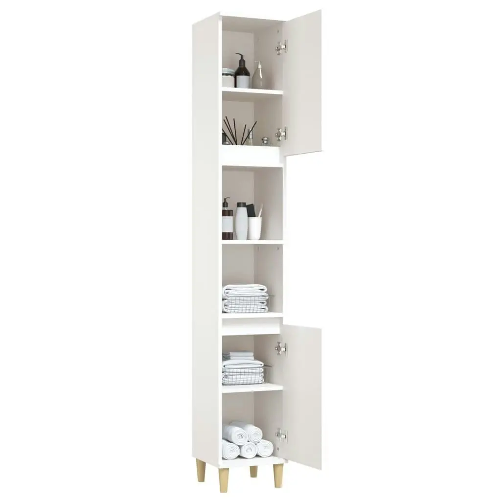 Bathroom Cabinet White 30x30x190 cm Engineered Wood 819788