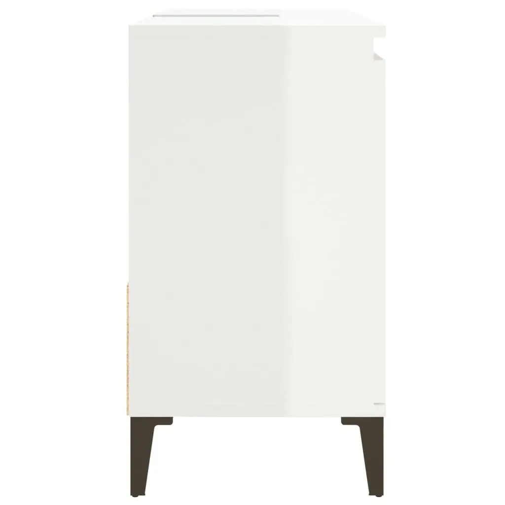 Bathroom Cabinet High Gloss White 65x33x60 cm Engineered Wood 819830