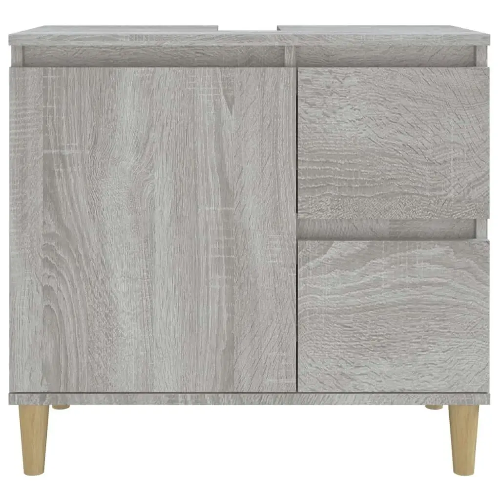 Bathroom Cabinet Grey Sonoma 65x33x60 cm Engineered Wood 819826