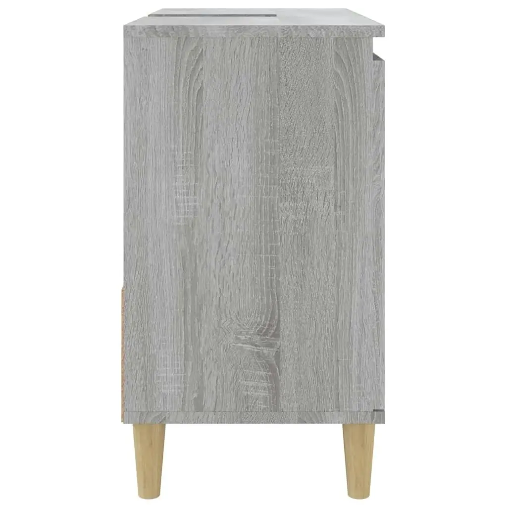 Bathroom Cabinet Grey Sonoma 65x33x60 cm Engineered Wood 819826