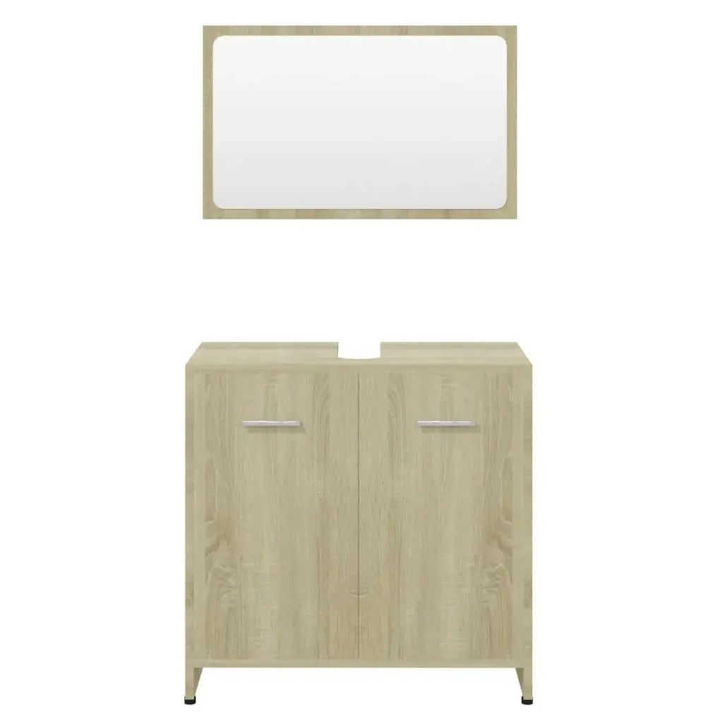 Bathroom Furniture Set Sonoma Oak Engineered Wood 802582