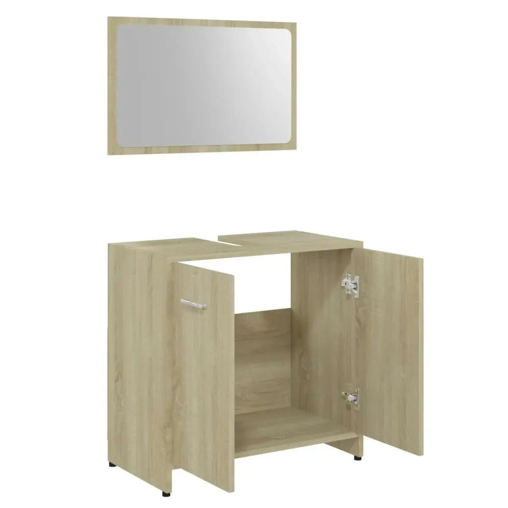 Bathroom Furniture Set Sonoma Oak Engineered Wood 802582