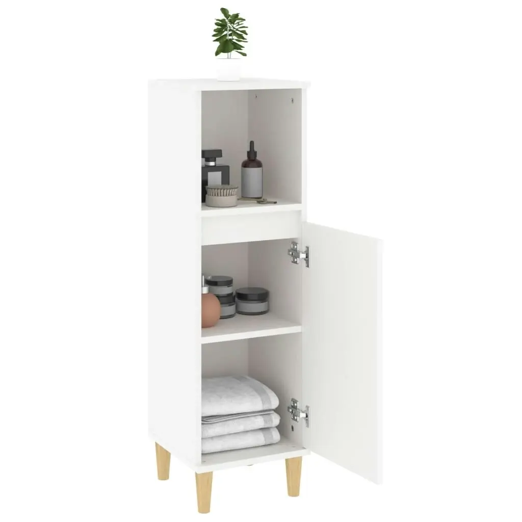 Bathroom Cabinet White 30x30x100 cm Engineered Wood 819804