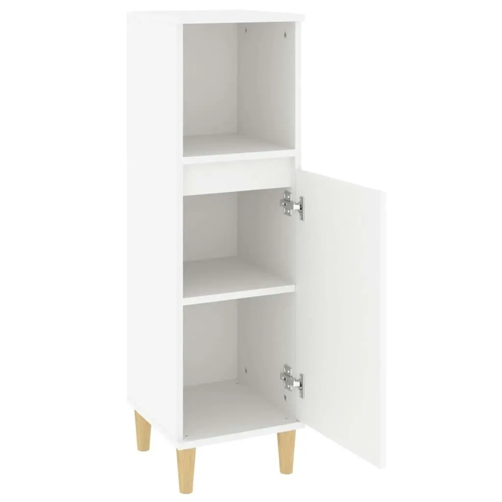 Bathroom Cabinet White 30x30x100 cm Engineered Wood 819804