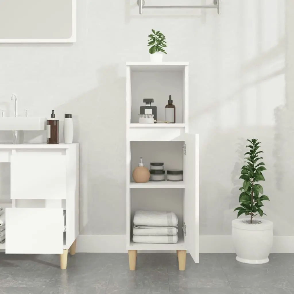 Bathroom Cabinet White 30x30x100 cm Engineered Wood 819804