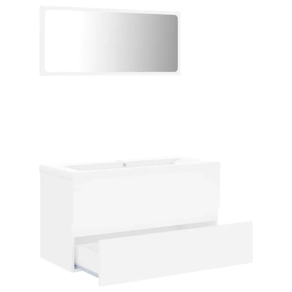 Bathroom Furniture Set White Engineered Wood 3071603