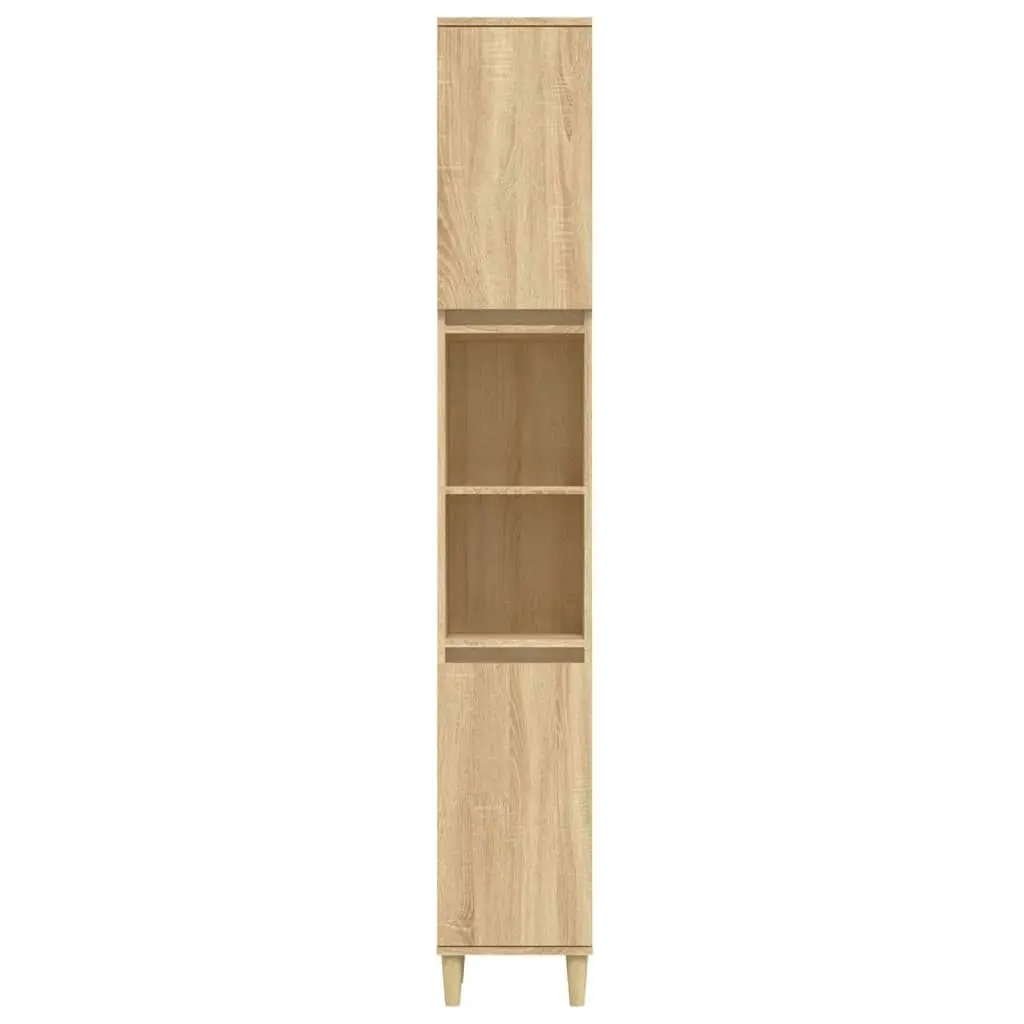 Bathroom Cabinet Sonoma Oak 30x30x190 cm Engineered Wood 819791