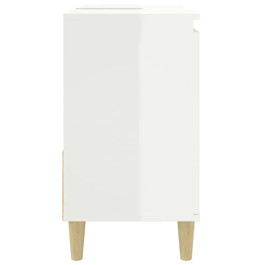 Bathroom Cabinet High Gloss White 65x33x60 cm Engineered Wood 819822