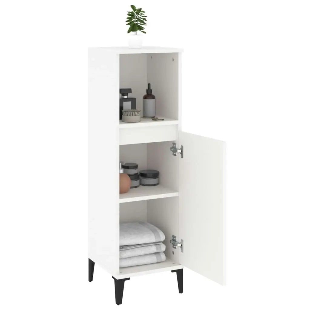 Bathroom Cabinet White 30x30x100 cm Engineered Wood 819812