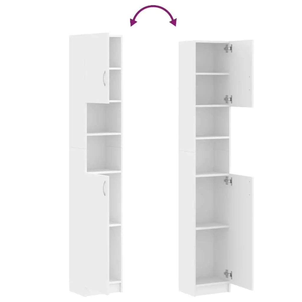 Bathroom Cabinet White 32x25.5x190 cm Engineered Wood 802876