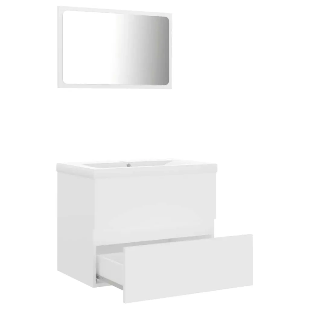 Bathroom Furniture Set White Engineered Wood 3071585