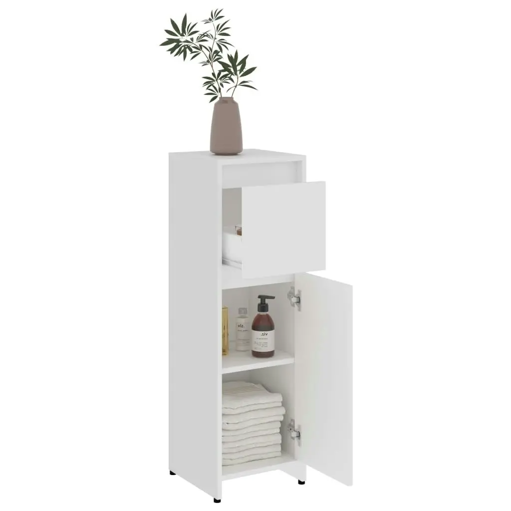 Bathroom Cabinet White 30x30x95 cm Engineered Wood 802660