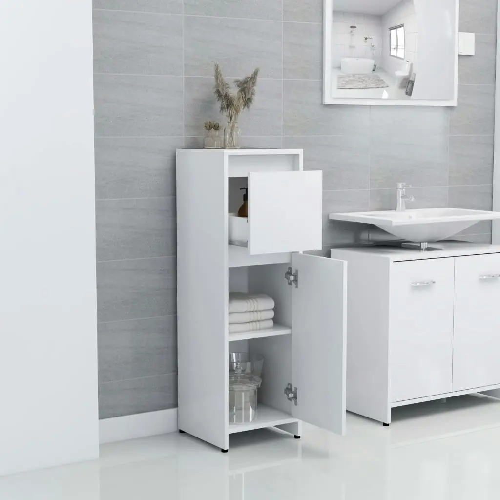 Bathroom Cabinet White 30x30x95 cm Engineered Wood 802660