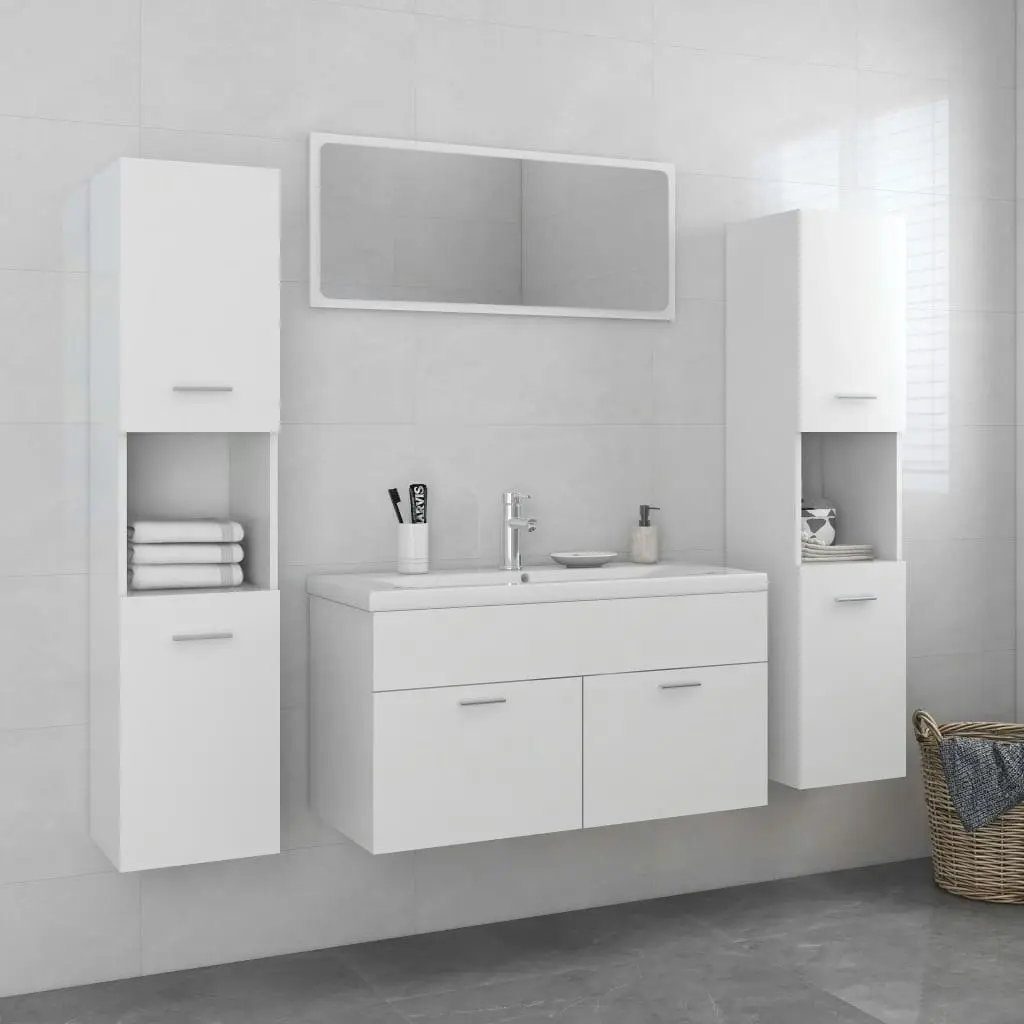 Bathroom Furniture Set White Engineered Wood 3071063