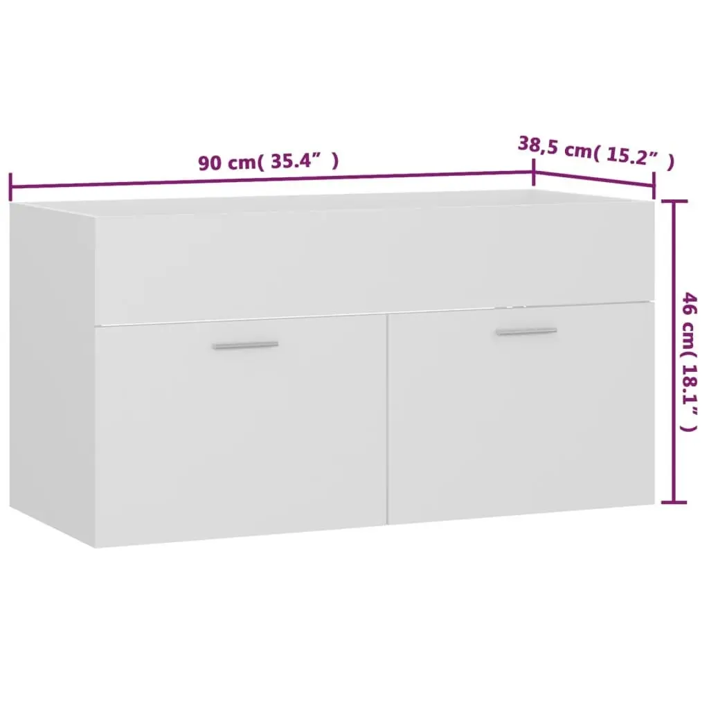 Bathroom Furniture Set White Engineered Wood 3071063