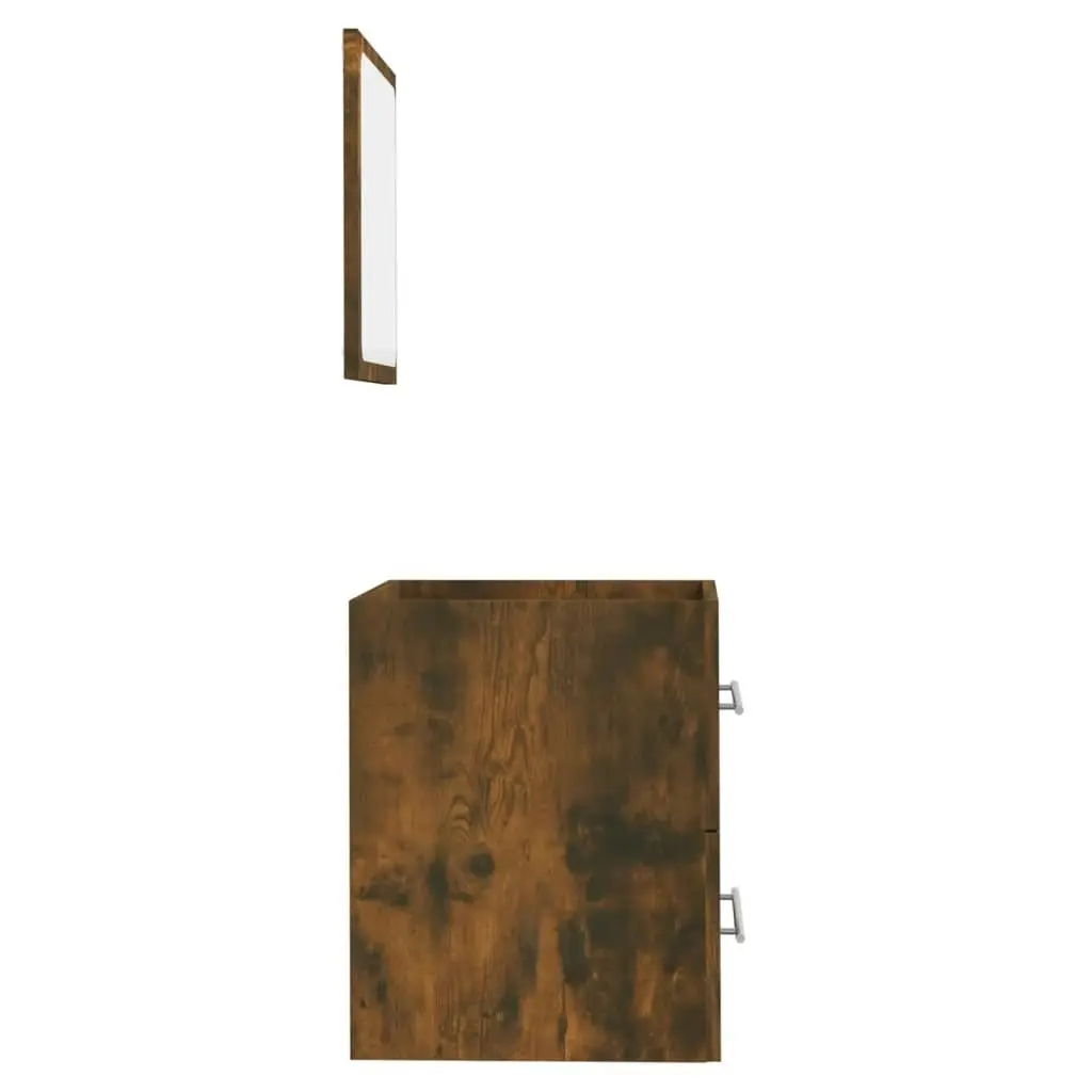 Bathroom Cabinet with Mirror Smoked Oak 41x38.5x48 cm 820469