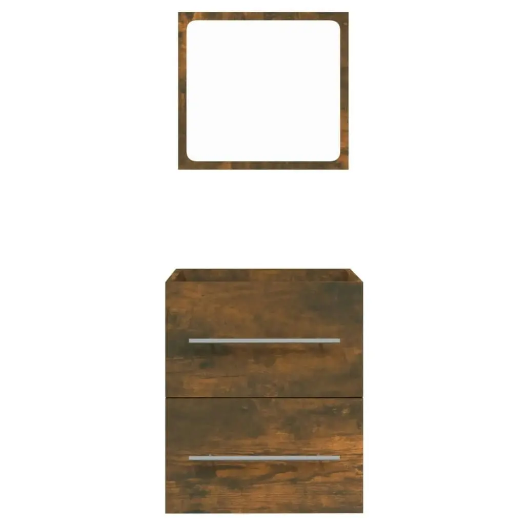 Bathroom Cabinet with Mirror Smoked Oak 41x38.5x48 cm 820469