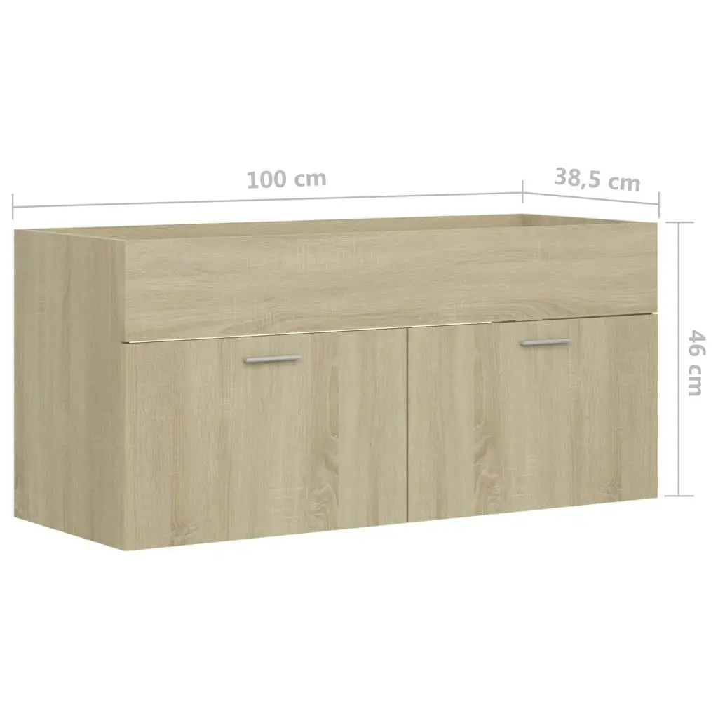 Bathroom Furniture Set Sonoma Oak Engineered Wood 3070895