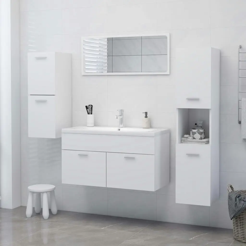 Bathroom Cabinet White 30x30x130 cm Engineered Wood 804997