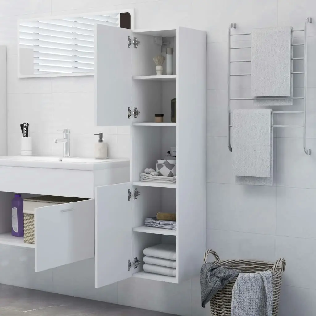 Bathroom Cabinet White 30x30x130 cm Engineered Wood 804997