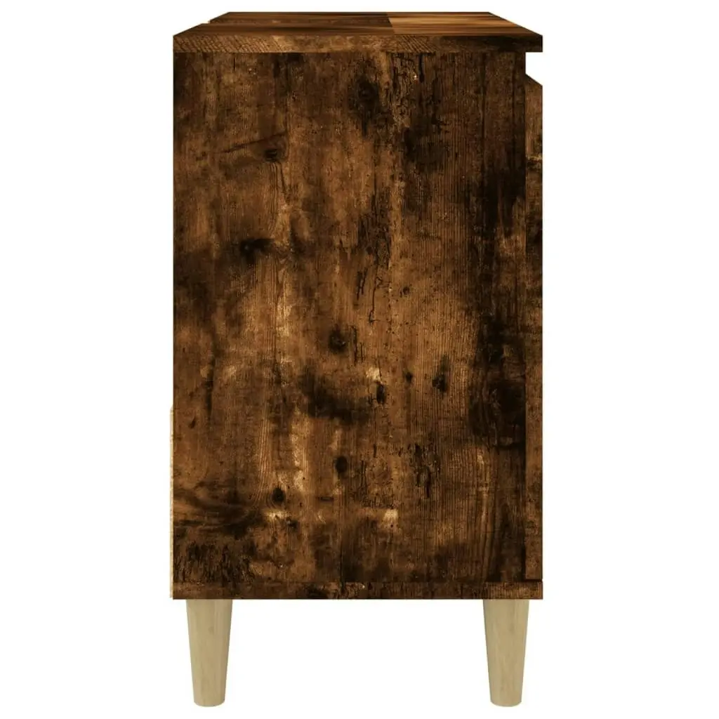 Bathroom Cabinet Smoked Oak 65x33x60 cm Engineered Wood 819825