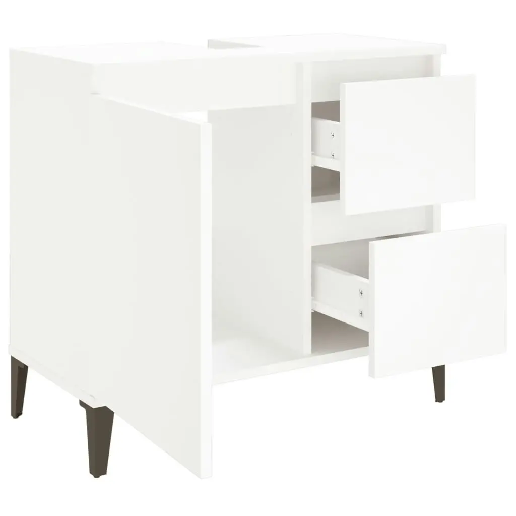 Bathroom Cabinet White 65x33x60 cm Engineered Wood 819828