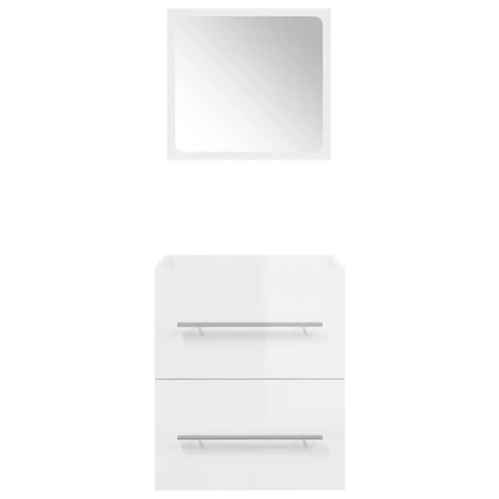 Bathroom Cabinet with Mirror High Gloss White 41x38.5x48 cm 804824