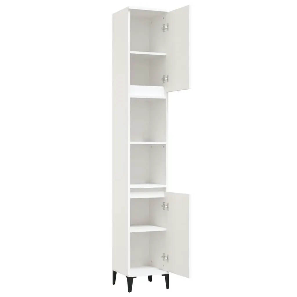 Bathroom Cabinet White 30x30x190 cm Engineered Wood 819796