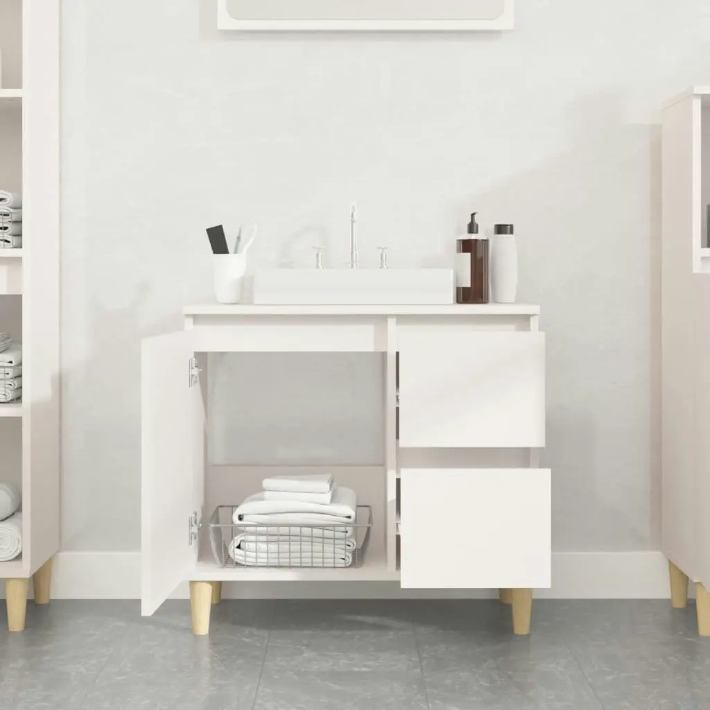 Bathroom Cabinet White 65x33x60 cm Engineered Wood 819820