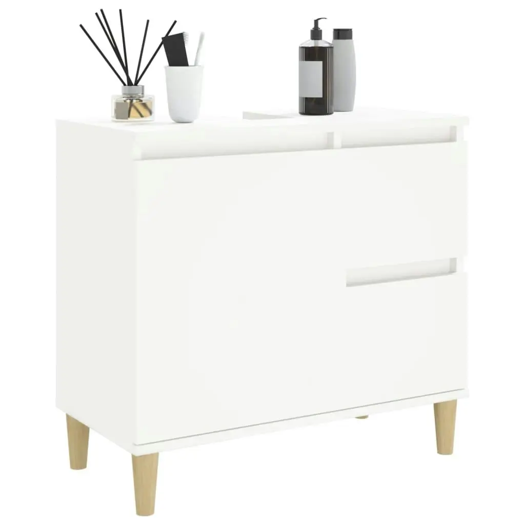 Bathroom Cabinet White 65x33x60 cm Engineered Wood 819820