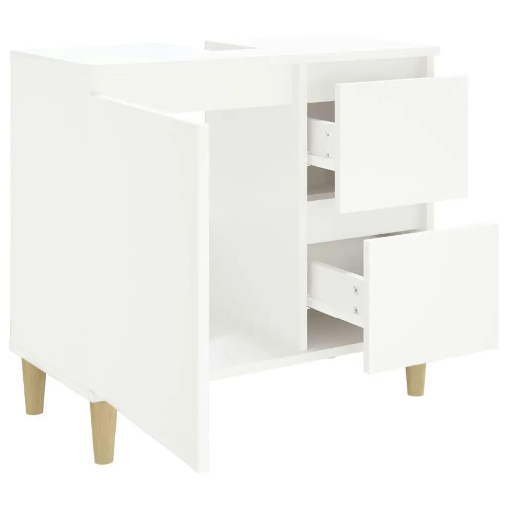 Bathroom Cabinet White 65x33x60 cm Engineered Wood 819820