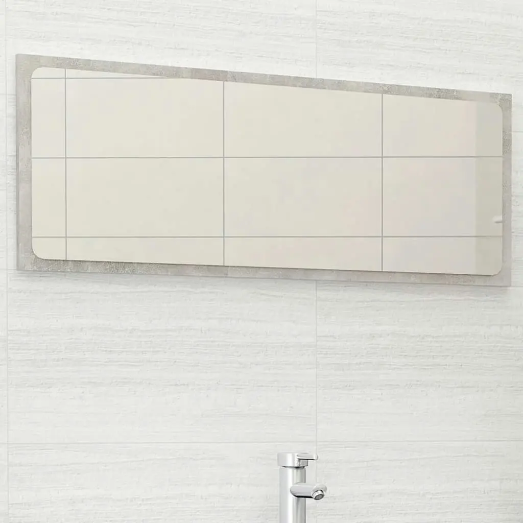 Bathroom Mirror Concrete Grey 100x1.5x37 cm Engineered Wood 804634