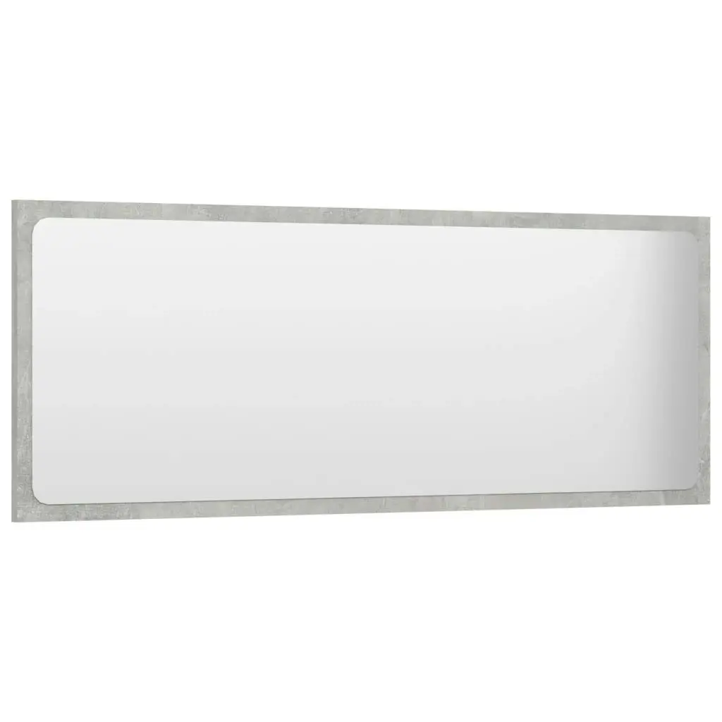 Bathroom Mirror Concrete Grey 100x1.5x37 cm Engineered Wood 804634