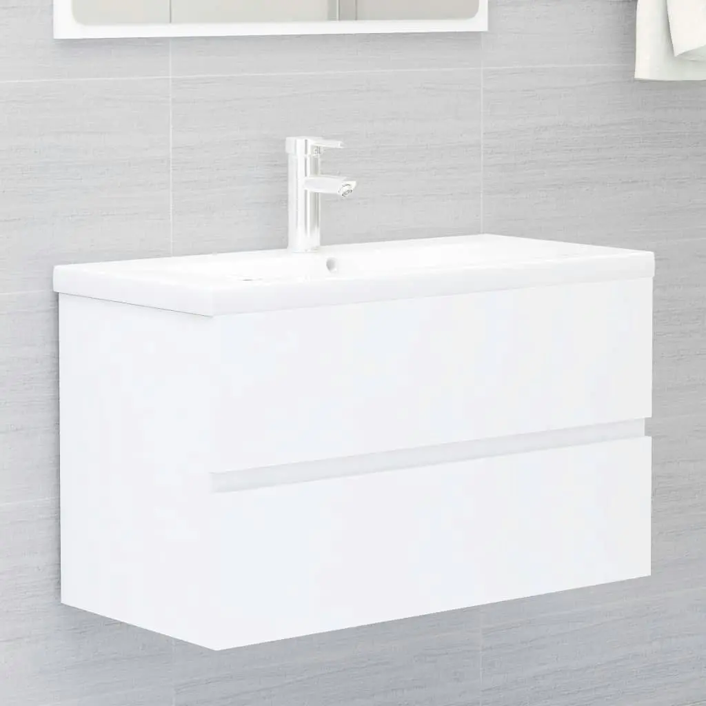 Bathroom Furniture Set White Engineered Wood 3071594