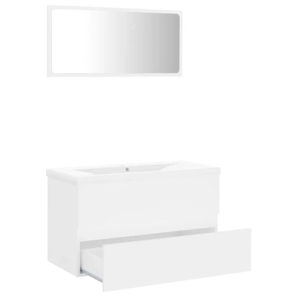 Bathroom Furniture Set White Engineered Wood 3071594