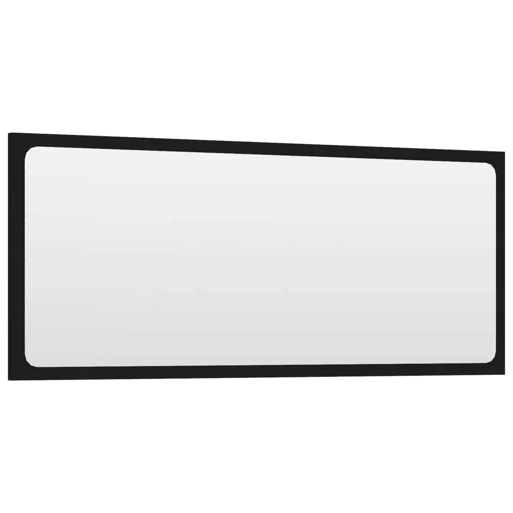 Bathroom Mirror Black 90x1.5x37 cm Engineered Wood 804623