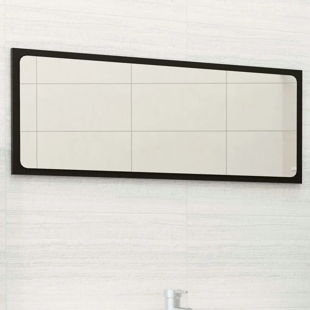 Bathroom Mirror Black 90x1.5x37 cm Engineered Wood 804623