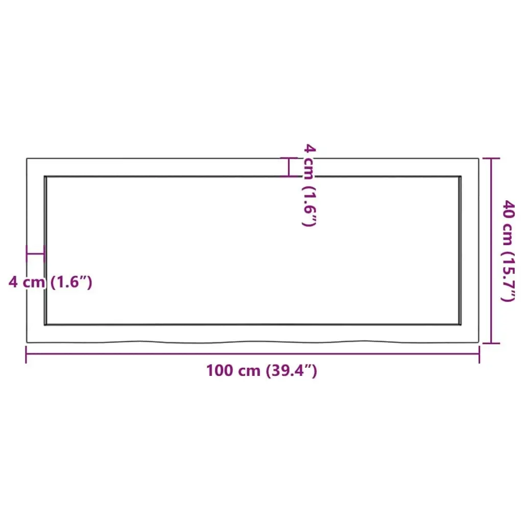 Bathroom Countertop Dark Brown 100x40x6 cm Treated Solid Wood 3156226